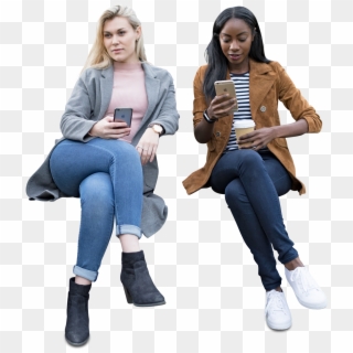 Cut Out Women Friends Sitting - Png Sitting People Cut Out Clipart