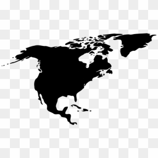 North America Map Black Clipart
