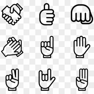 Gesture Hands Lineal - Thumbs Up Line Icon Clipart