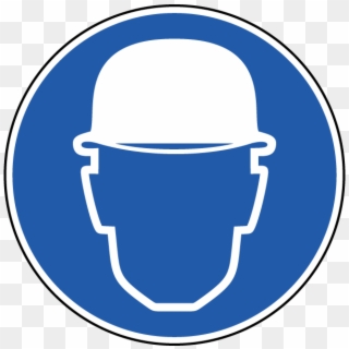 Wear Hard Hat Label - Hard Hat Safety Sign Clipart