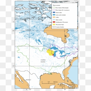 Major Lake And River Systems Of North America And The - Atlas Clipart