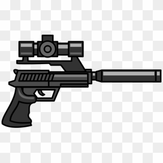 Firearm Sniper Rifle Pistol Gun Silencer - Pistol With Silencer And Scope Clipart