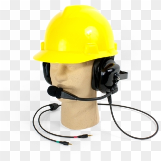 Dual Muff Hardhat Headset Microphone - Hard Hat With Headphones Clipart