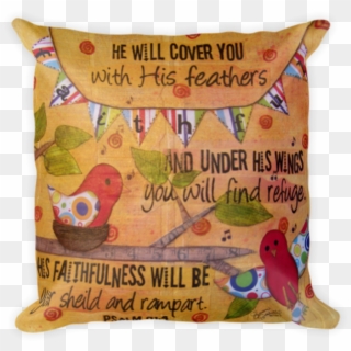 "under His Wings" Art Throw Pillow 18"x18" Clipart