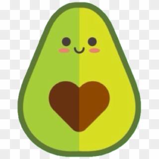 Love Avocado Heart Brown Green Kawaii Blush Avocadolove - Kawaii Avocado Transparent Background Clipart