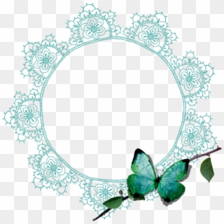 Mq Green Lace Butterfly Frame Frames Border Borders Clipart
