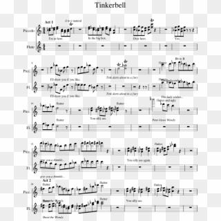Tinkerbell Flute Sheet Music Clipart