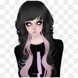 This Is A Female Imvu, Pastel Goth Hair Style - Illustration Clipart