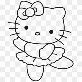 These Drawing Hello Kitty Coloring Pages For Free Drawing - Hello Kitty Ballerina Coloring Pages Clipart