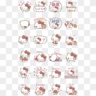Hello K - Hello Kitty Line Stickers Clipart