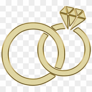 Golden, Ring, Engagement, Wedding, Rings - Diamond Clip Art Gold - Png Download
