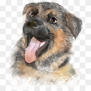 German Shepherd Puppy Pet - Dibujo Pastor Aleman Cachorro Realista Clipart