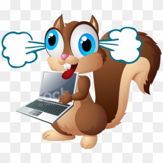 Display Crazy Squirrel Laptopsteam Clipart