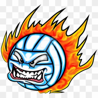 Volleyball With Flames Png - Volleyball On Fire Transparent Clipart