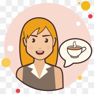 Girl And Coffee Cup Icon - Signo De Interrogacion Png Clipart