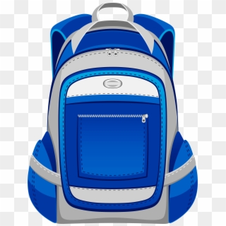 Blue And Grey Backpack Png Vector Clipart - Drawing Of Simple School Bag Transparent Png
