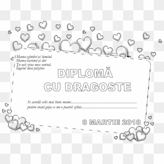 Diplome Pentru Mame - Diploma Pentru Mama De Colorat Clipart