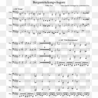 Berguntrückung Asgore Sheet Music Composed By Tuba - Sheet Music Clipart