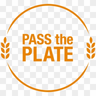 Pass The Plate Logo Orange And White - Circle Clipart