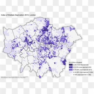 The Map Below Shows How The New Index Of Multiple Deprivation - Index Of Multiple Deprivation London Clipart