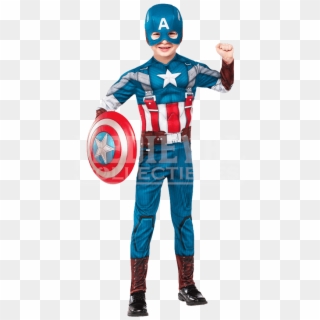 Retro Captain America Kids Muscle Costume - Super Hero Costumes Boys Clipart