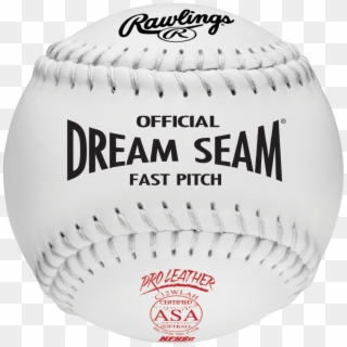 Rawlings White Pro Leather Dream Seam Fast Pitch Asa - Baseball Clipart