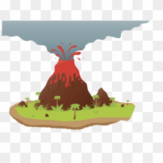 Volcano, Cartoon, Magma, Grass, Livestock Png Image - Volcano In Graphics Clipart