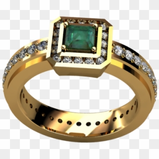 Anillo Diamantes Y Esmeralda - Engagement Ring Clipart