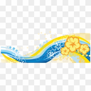 Tropical Swoosh - Wave Blue Yellow Png Clipart