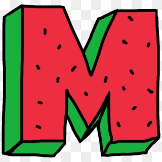 #m #letter #water #watermelon #fruit #red #green #alphabet - Watermelon Letter M Clipart