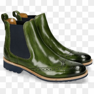 Amelie 5 Ultra Green Elastic Navy Ankle Boots - Chelsea Boot Clipart