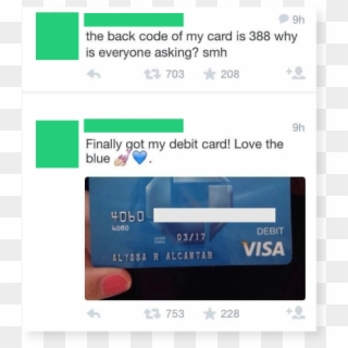 Credit Card Dumb Tweets With Pin - Credit Card Facebook Post Clipart