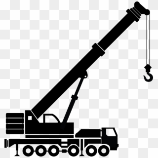 Crane Clipart Construction Company - Mobile Crane Black And White - Png Download
