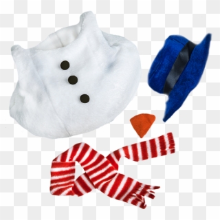 Snowman With Hat, Scarf And Nose - Bib Clipart