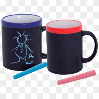 Taza Pizarra - Roja - Azul - Taza Pizarra Clipart