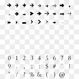 Arrow Symbols - Hip Hop Font Numbers Clipart