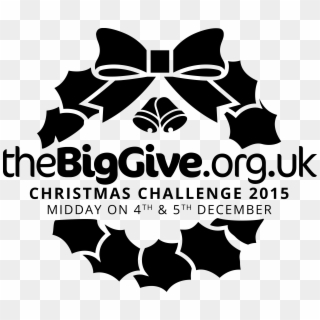 Centred Wreath, Black, Full Tagline - Big Give Logo 2018 Clipart