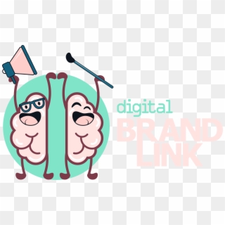 Digital Brandlink Logo Mint And Pink - Illustration Clipart