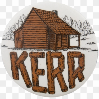 Kerr Log Cabin Button - Barn Clipart