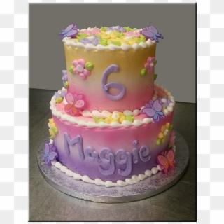 Shown Here Is A Two Tiered Birthday Cake Frosted In - Birthday Cake Clipart