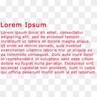 Red Color Text Lorem Ipsum Image Png Transparent - Text In Red Color Clipart