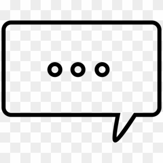 Rectangular Speech Bubble With Three Dots Inside Outlined - Speech Bubbles With Dots Clipart
