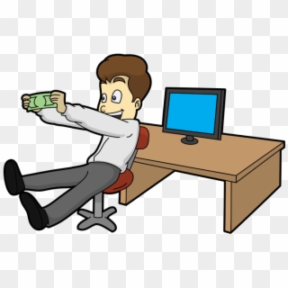 Savemoneyofficefurniture - Happy Computer Money Cartoon Clipart