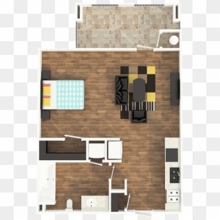 Studio 1 Bathroom Apartment For Rent At Highlander - Floor Plan Clipart