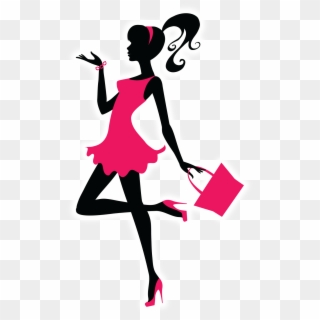 Woman Silhouette With Purse Clipart