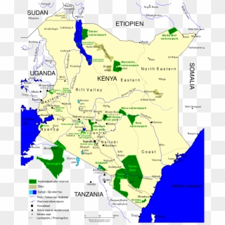 Nationalparker I Kenya - Mount Kenya National Park Map Clipart