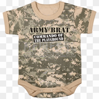 Acu Digital Camo Army Brat Baby One Piece - Army Baby Clothes Clipart