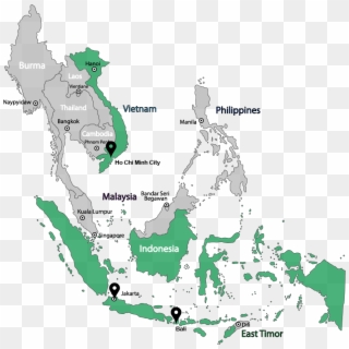 Emerhub Map - Southeast Asia Capital Cities Clipart