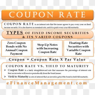 What Is A Coupon Rate - Yield To Maturity Vs Coupon Rate Clipart
