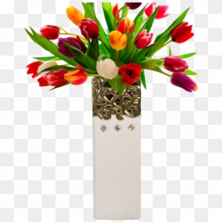 Square Ceramic 16" Vase - Blumenstrauß Bilder Tulpen Clipart